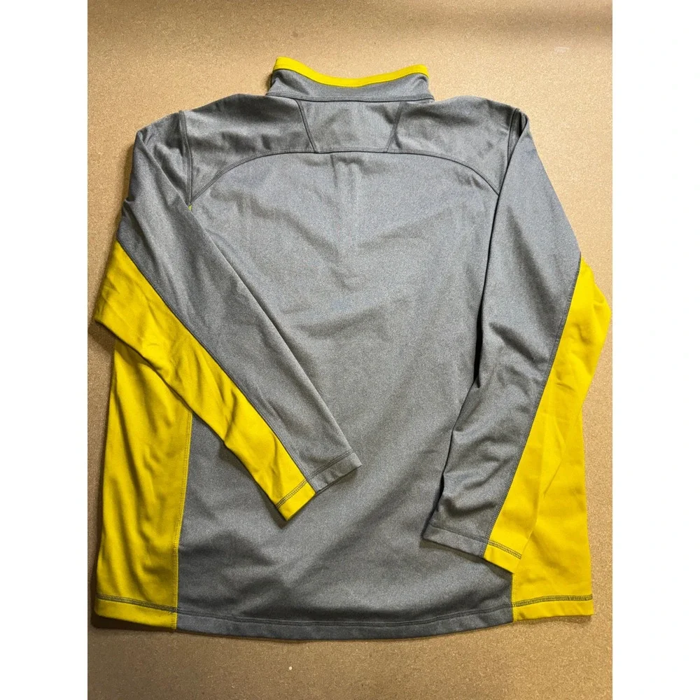The North Face Mens Gray Yellow 1/4 Zip Long‎ Sleeve Pullover Sweatshirt XXL